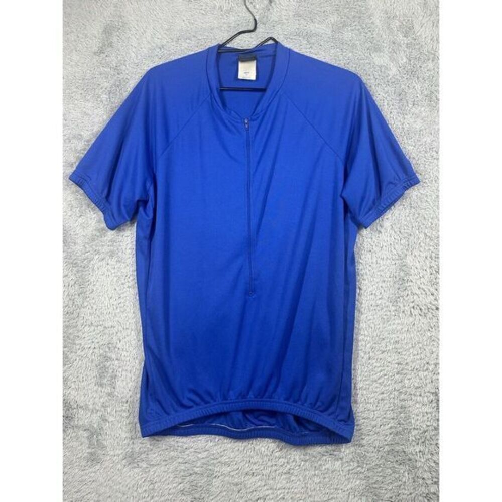 REI Bike Cycling Jersey‎ Shirt 1/2 Zip Back Pocket Blue Lightweight Mens L